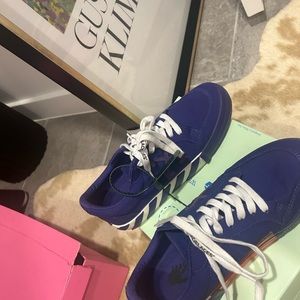 Off white purple tennis shoes